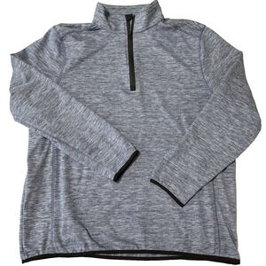 Smith‎ & Eagle Men's XXL Quarter Zip Blue Marled Fleece Pull Over Athleisure Gym